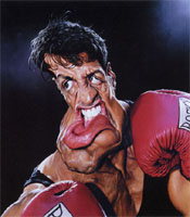 caricature of Sylvester Stallone by Sebastian Kruger