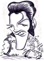 elvis presley caricature by  elgin bolling
