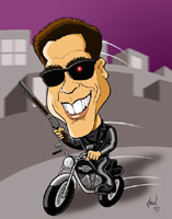 arnold schwarzenegger caricature by ariel echevarria