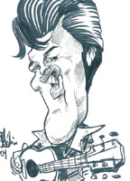 elvis presley caricature by  chris galvin