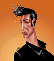 elvis presley caricature by  gogue
