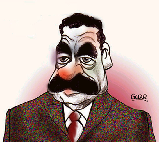 Caricatures of Saddam Hussein by artists from About Faces Entertainment