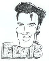 elvis presley caricature by  jim johnson