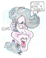 elvis presley caricature by  ken m