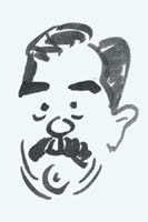 black and white caricature of saddam hussein by stoyan lechtevski