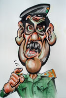 saddam hussein caricature by mark hall