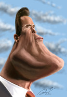 caricature by paul moyse of arnold schwarzenegger