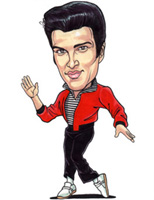 color caricature of elvis presley by roland napoli