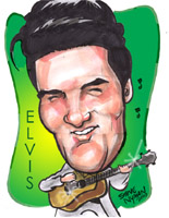 elvis presley caricature by  steve nyman