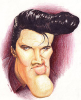 elvis presley caricature by  don pinsent