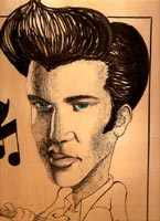 elvis presley caricature by  mike posey