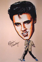 Elvis presley caricature by  Mary Rochelle