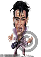 color caricature of elvis by nelson santos