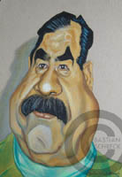caricature of saddam hussain by bastian schreck