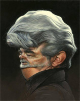 caricature of George Lucas by caricature artist Jason Seiler