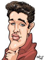 color caricature of elvis presley by tako x
