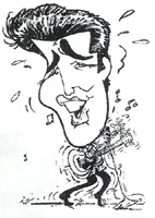 elvis presley caricature by  dominick tucci