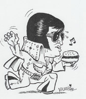 elvis presley caricature by  mike valentine