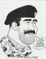 saddam hussain caricature by al wiesner