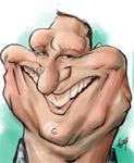 caricature of Mike Hasson by caricature artist William Appledorn