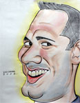 caricature of mike hasson by Lou Corona