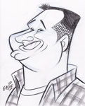 caricature of mike hasson by caricature artist pete elmslie