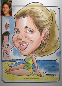 beach caricature by mike h